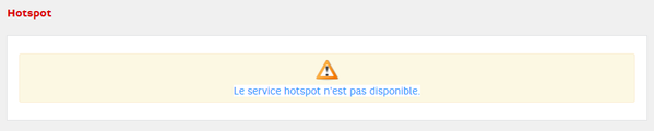 Pas d'accès à la configuration du Hot Spot sur la NB6v.