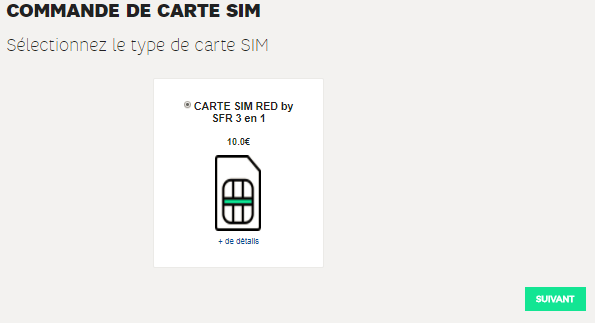 Commander une carte SIM ou une eSIM RED by SFR