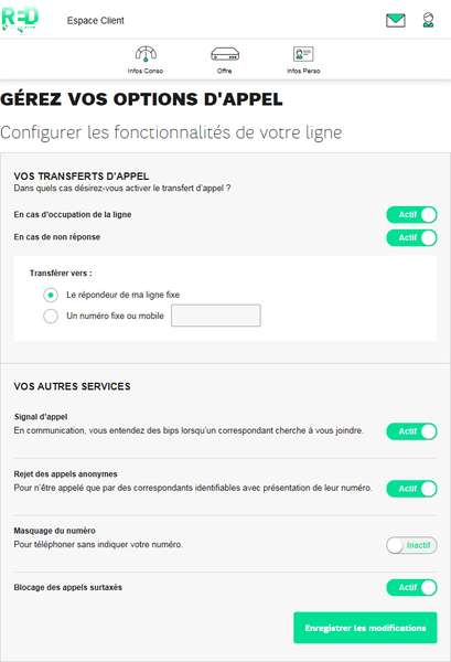 R=D Box : Gérer vos Options d'Appel