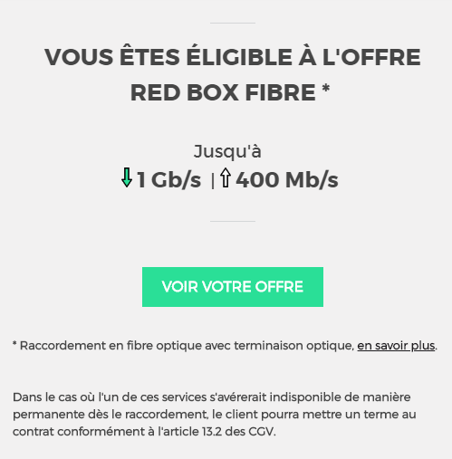 RED Fibre FTTH : Éligibilité 2019/06/07