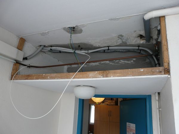 Passage de la Fibre FTTH, côté Coffrage ouvert