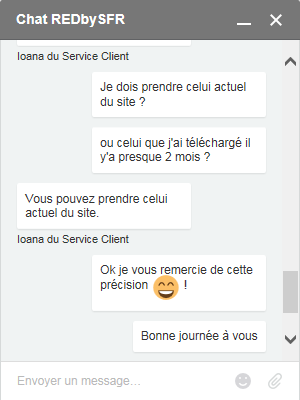 Chat REDby SFR : Remboursement des frais de résilitaion.