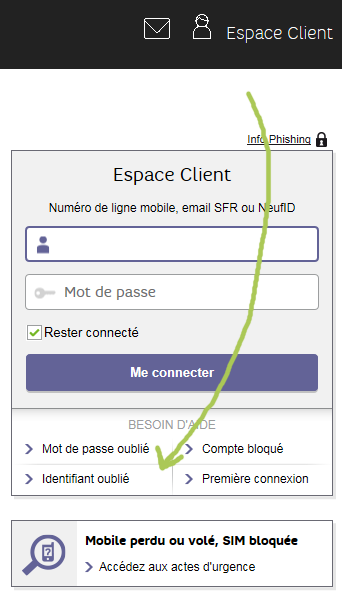 RED Espace Client: Récupération