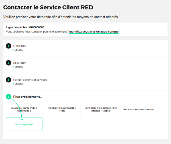 Contacter le Service Client: Choisir Déménagement