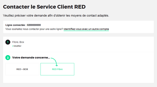 Contacter le Service Client RED: Choisir votre type de Box