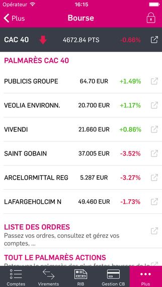 Boursorama pour iOS 8.1 mini