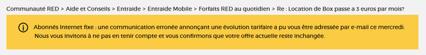 RED by SFR: Offre actuelle reste inchangée