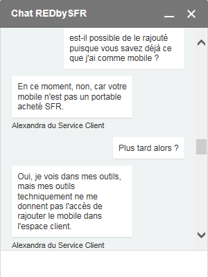 Chat REDbySFR: Rajouter mobile non SFR ?