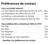RED: Préférences de contact