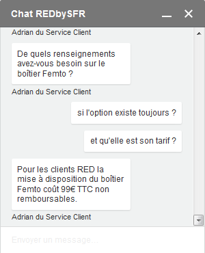 RED: Boîtier FEMTO à 99€ non rembourssable