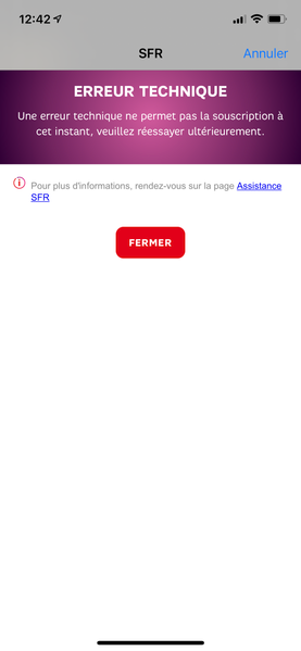 Voici le message depuis 2 jours