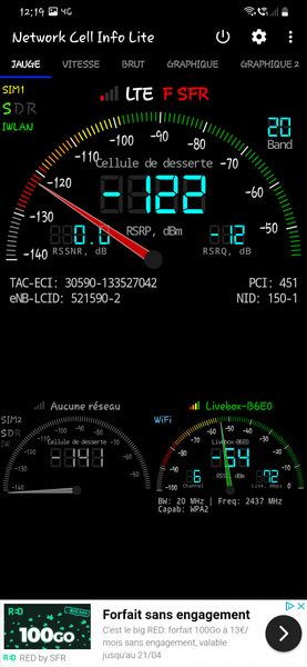 test avec wifi et donnés mobile activés
