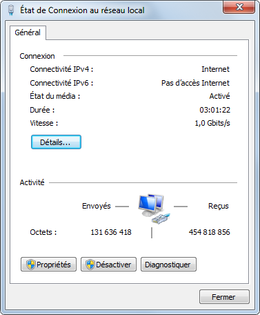 RED Fibre 1Gb/s  dans Windows ?
