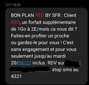 SMS 2€ 1Go