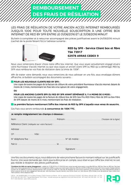 RED Box: Bon de Reprise Juin à Août 2016