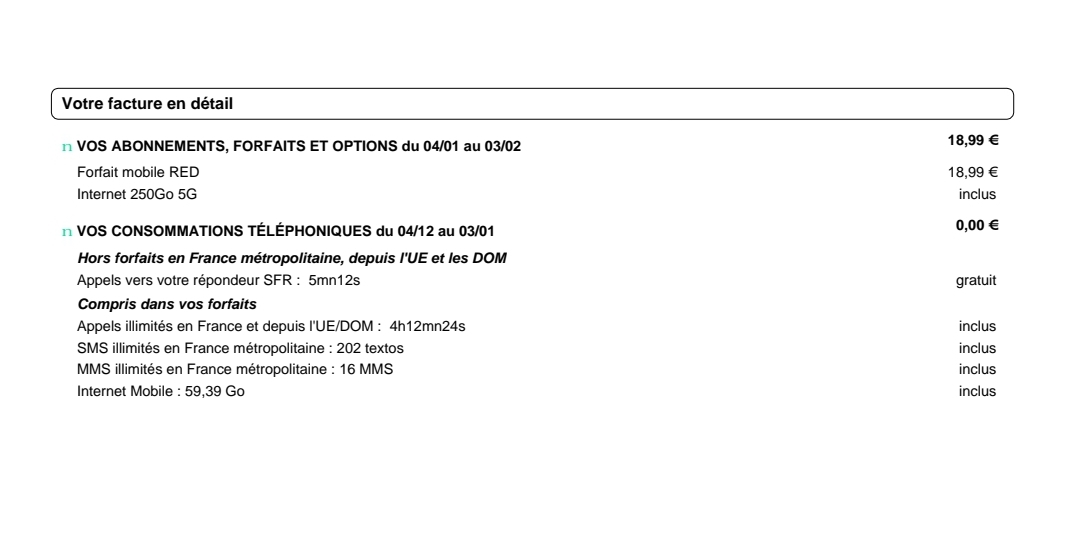 RED by SFR Facturation du meme mois deux fois suite chanement