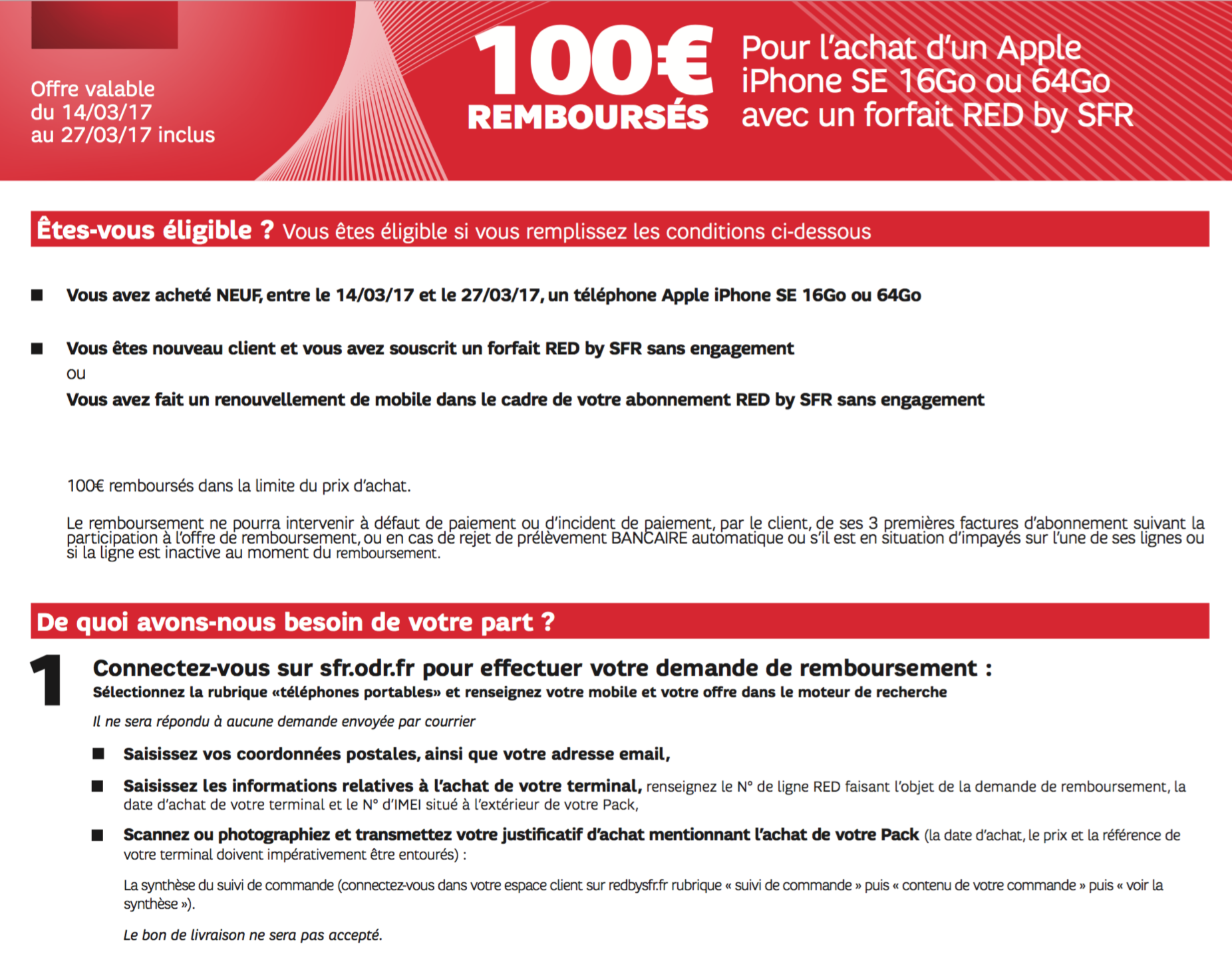 Ord Sfr Fr Offre De Remboursement Concernée