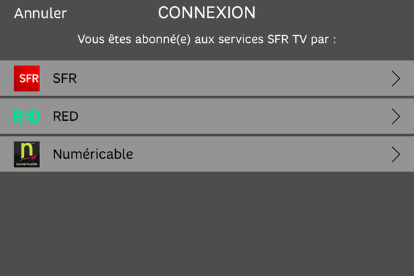 CONNEXION SFR TV