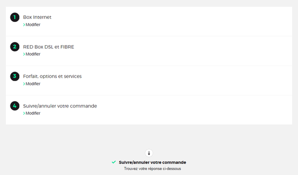 RED : Suivre/annuler votre commande