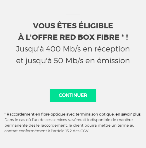 RED Fibre FTTH : Éligibilité 2017/08/08
