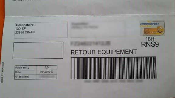 RED Box : Bon de retour équipement