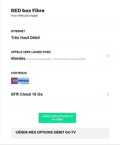 RED Box : Options TV ou débit