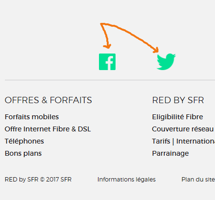 RED by SFR : Facebook & Twitter