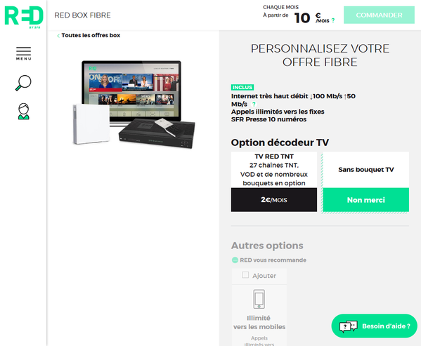 RED Box : Inscription sans TV