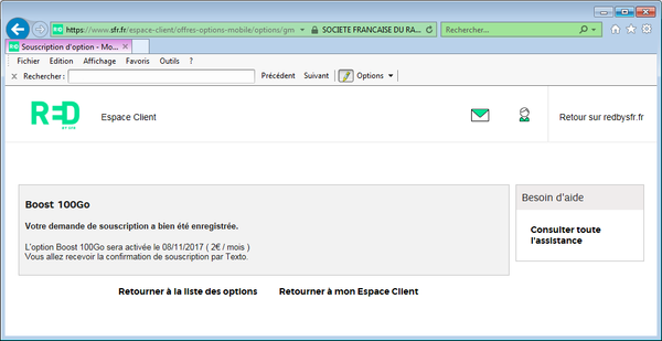 RED Mobile : Boost 100Go pour 2€/mois