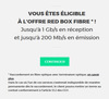 L'éligibilité de la ligne n'indique pas le débit maximum fournit par RED mais par SFR.