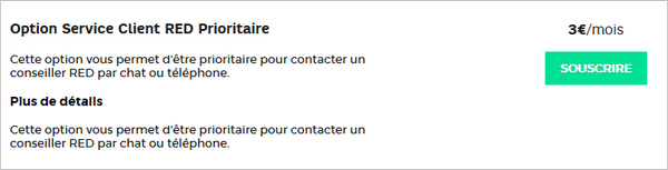 REDMobile : Option Service Client Prioritaire.