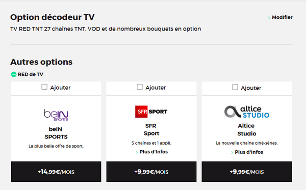 RED Box : Choix Bouquets TV décembre 2017