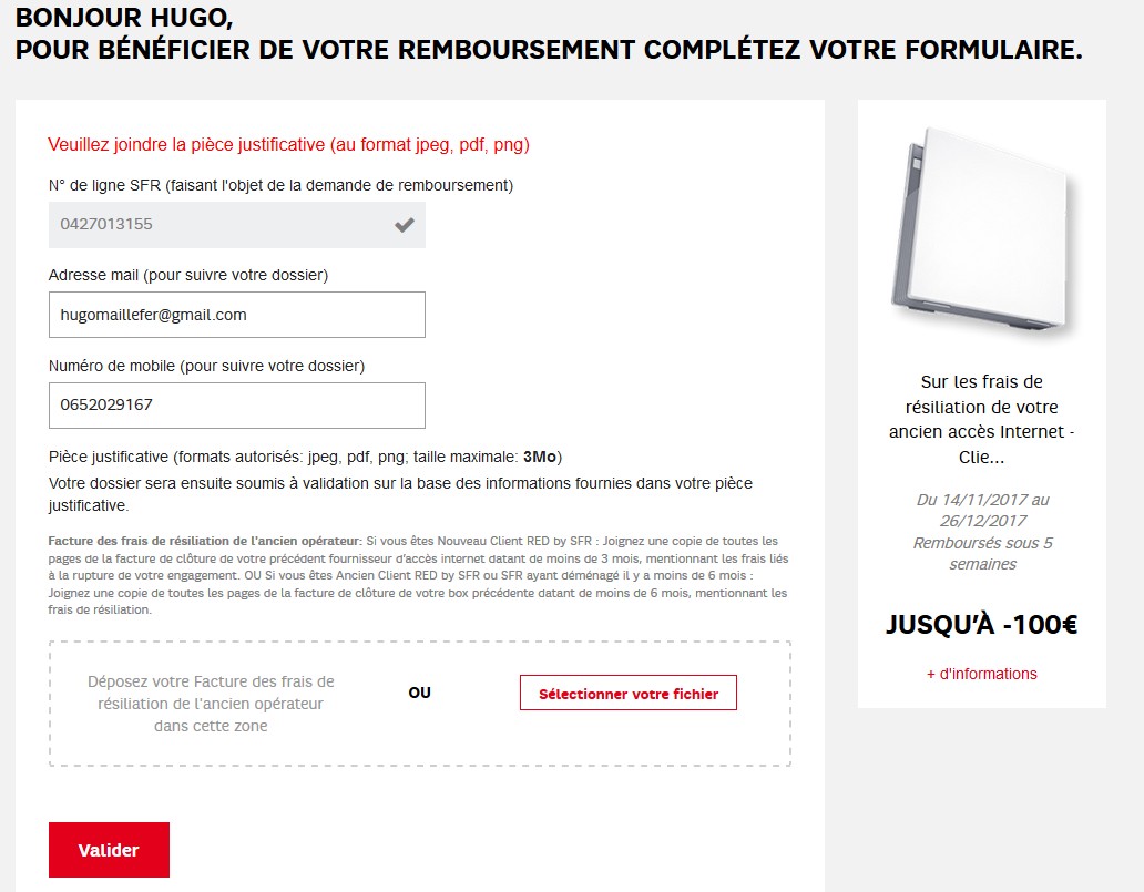 Red By Sfr Remboursement Frais De Résiliation