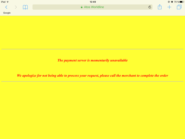 Voilà la page d'erreur