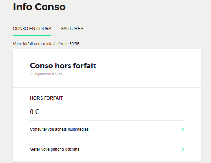 Suivi du Hors forfait