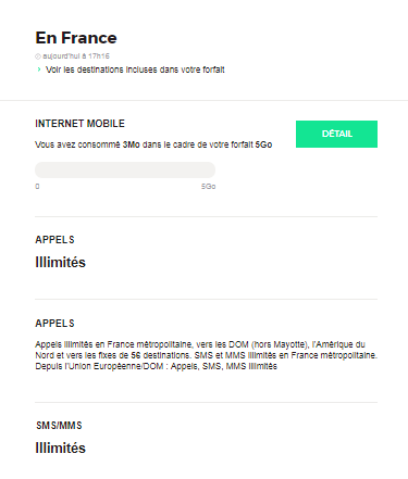 Suivi des appels, SMS, MMS et internet